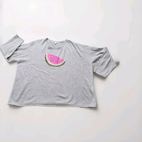 Lisa Todd Sweater Women 2X Gray Roll Neck Cuff Cotton Linen Blend Preppy Boho LS - Picture 1 of 16